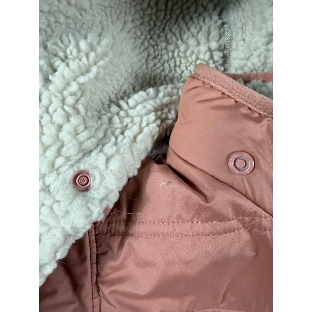 Patagonia Baby Reversible Tribbles Hoody Sherpa Fleece Jacket Pink size 3